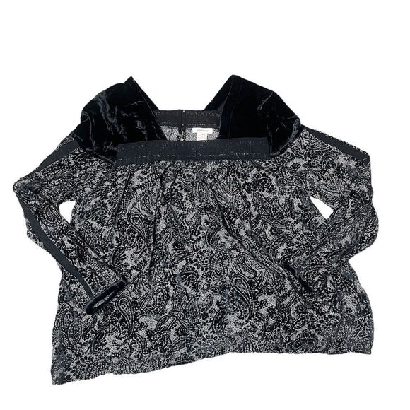 Sundance Silk Blend Velvet Burnout Boho Top Medium - Picture 9 of 13